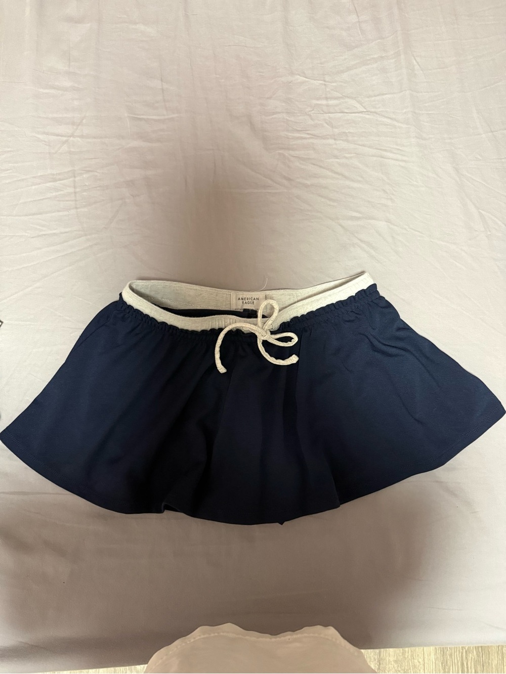 American Eagle Outfitters Navy Mini Skirt with White Drawstring